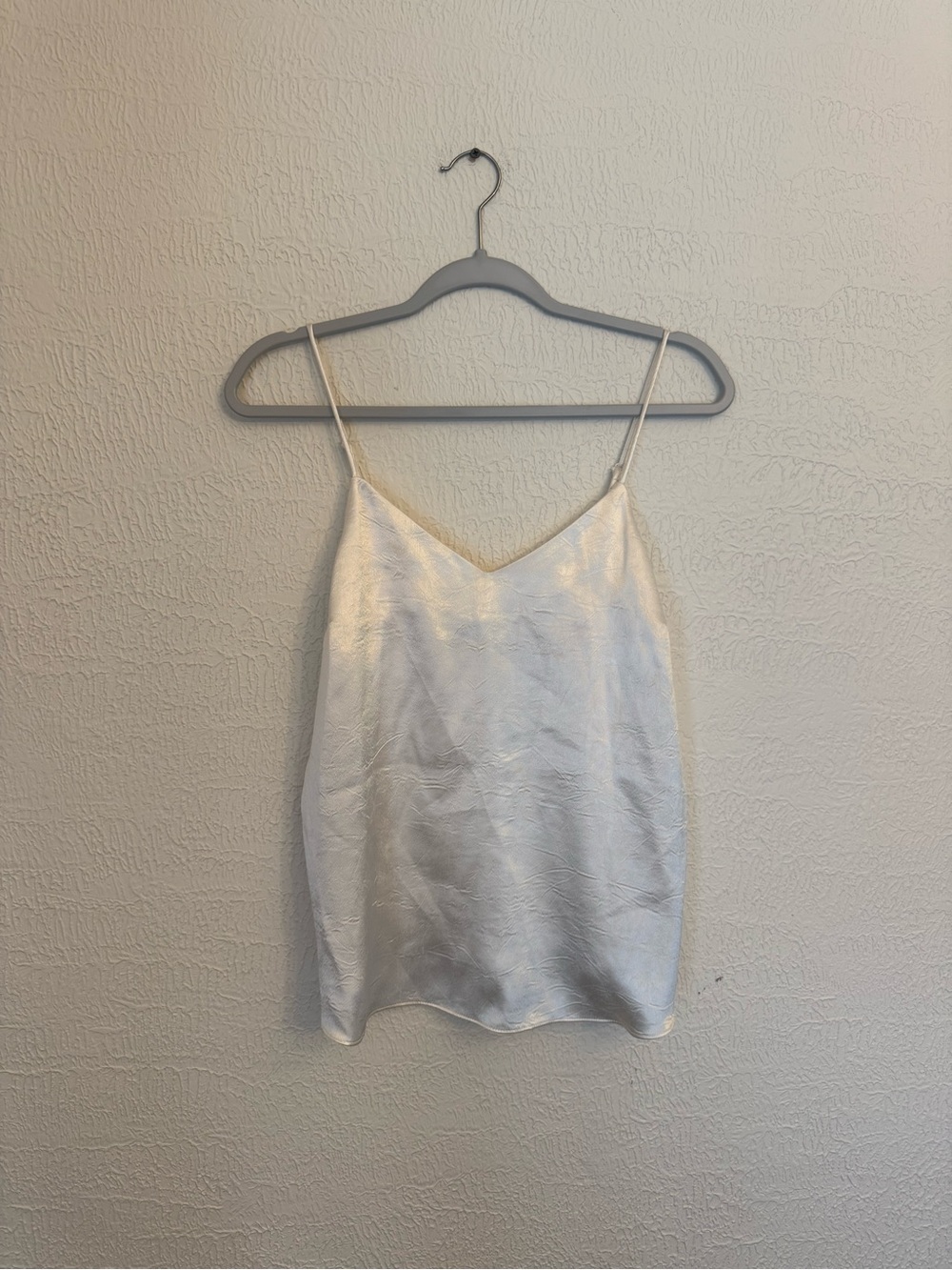 Nine West White Satin V-Neck Cami Tank